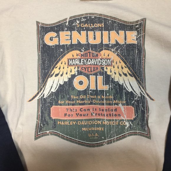 Harley-Davidson Motor Cycles Baton Rouge, Louisiana Small Genuine Oil 3/4 Sleeve - Picture 2 of 6